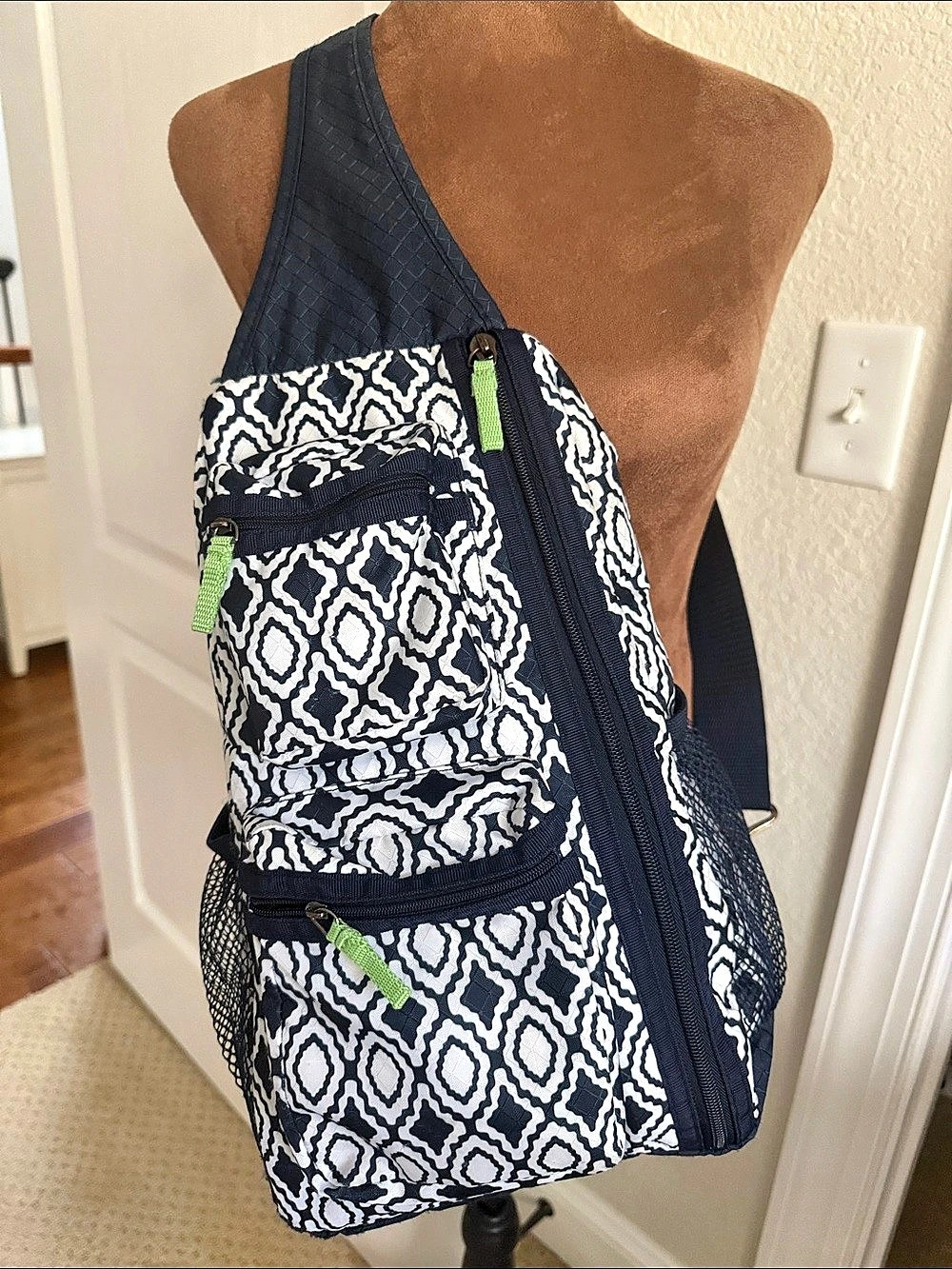 Thirty One Sling Backpack Blue & White